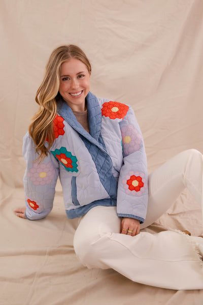 Patchwork Quilt Jacket- Women's Vintage Inspired Coat- Colorful Patchwork Quilt Jacket