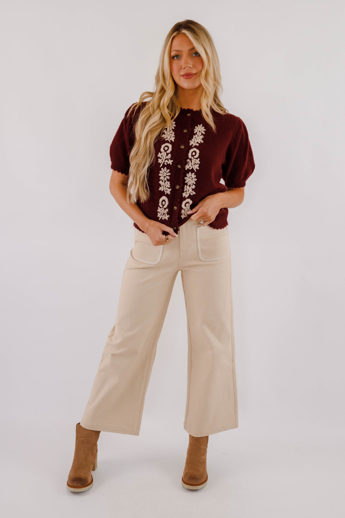 Women's Cotton Denim Wide Leg Jeans- Cute Jeans for Women- Entro Pants