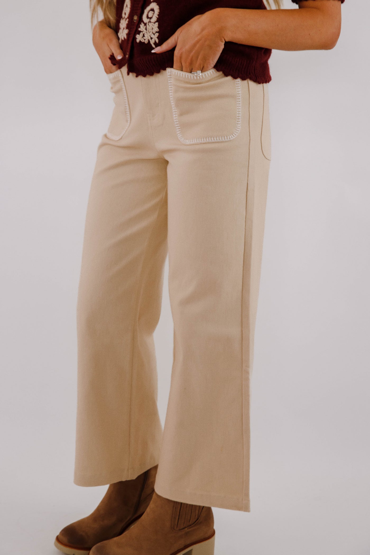 Women's Cotton Denim Wide Leg Jeans- Cute Jeans for Women- Entro Pants