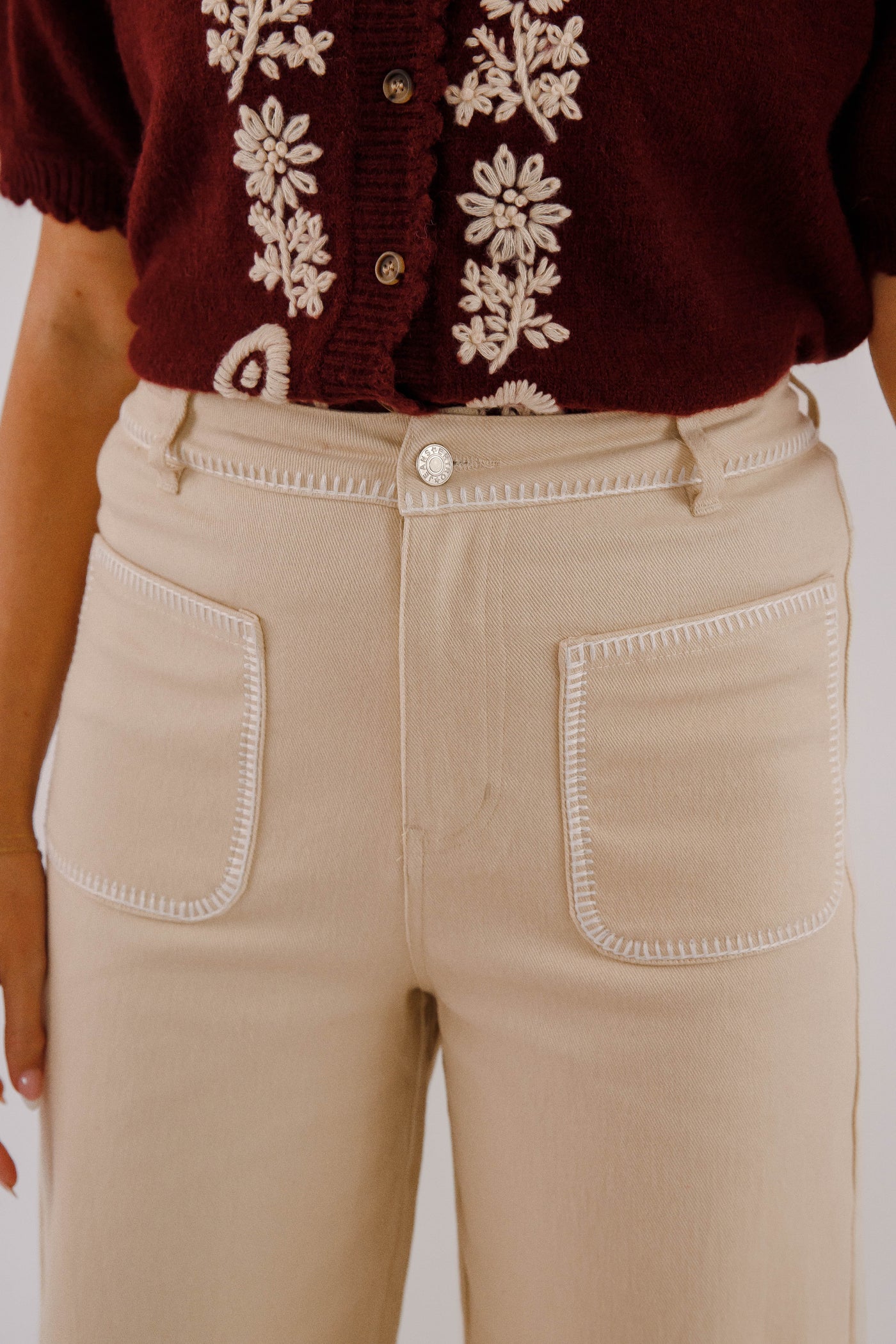 Women's Cotton Denim Wide Leg Jeans- Cute Jeans for Women- Entro Pants