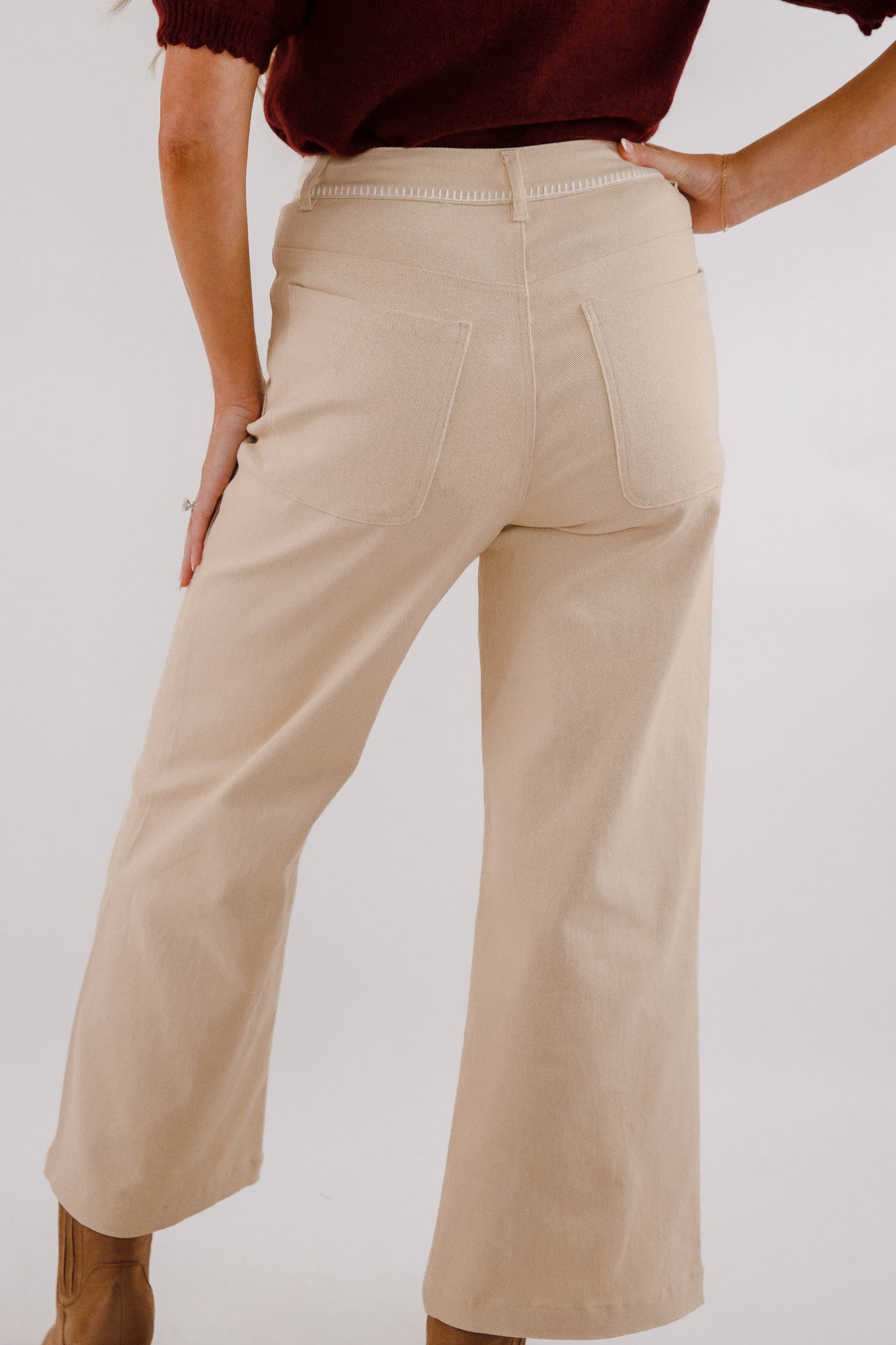Women's Cotton Denim Wide Leg Jeans- Cute Jeans for Women- Entro Pants