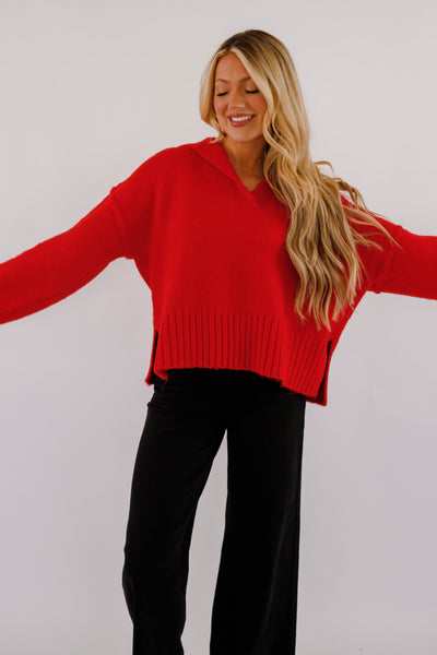 On The Other Side Sweater-Red