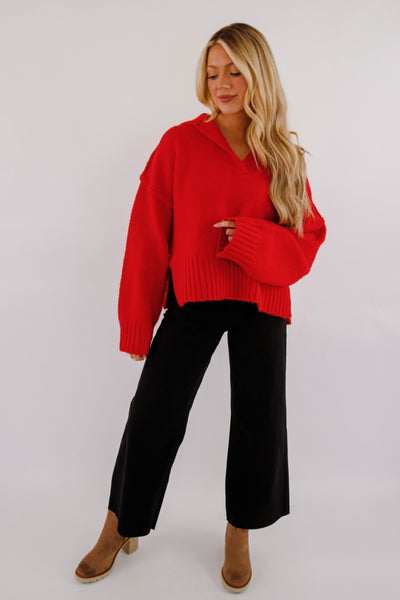 On The Other Side Sweater-Red