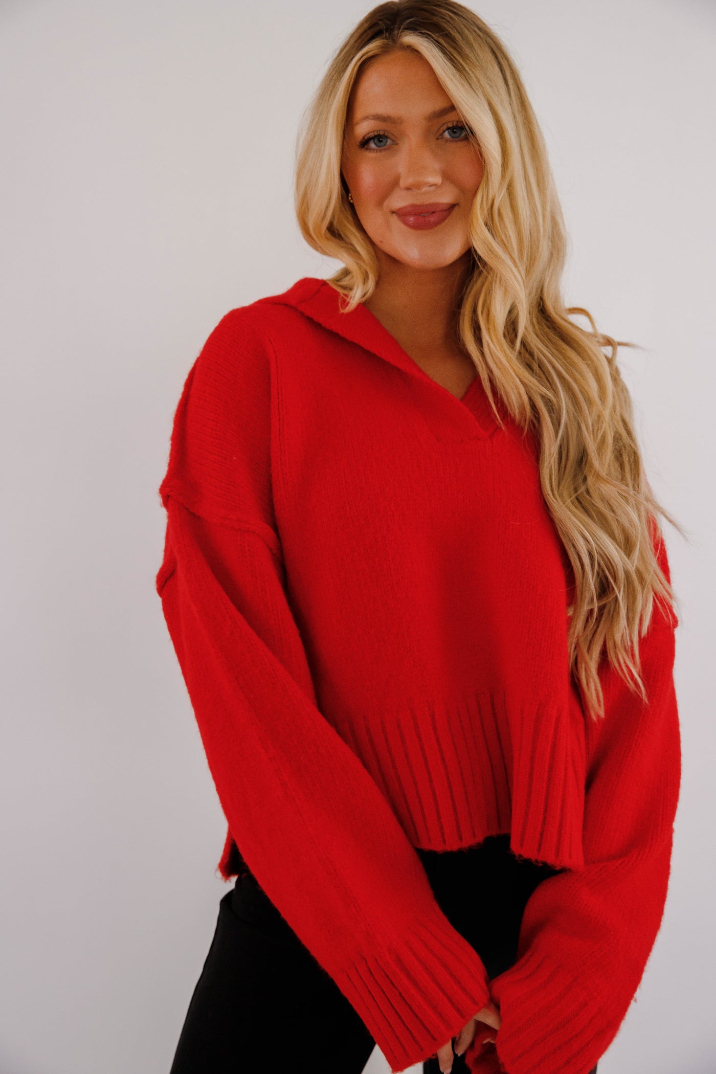 On The Other Side Sweater-Red