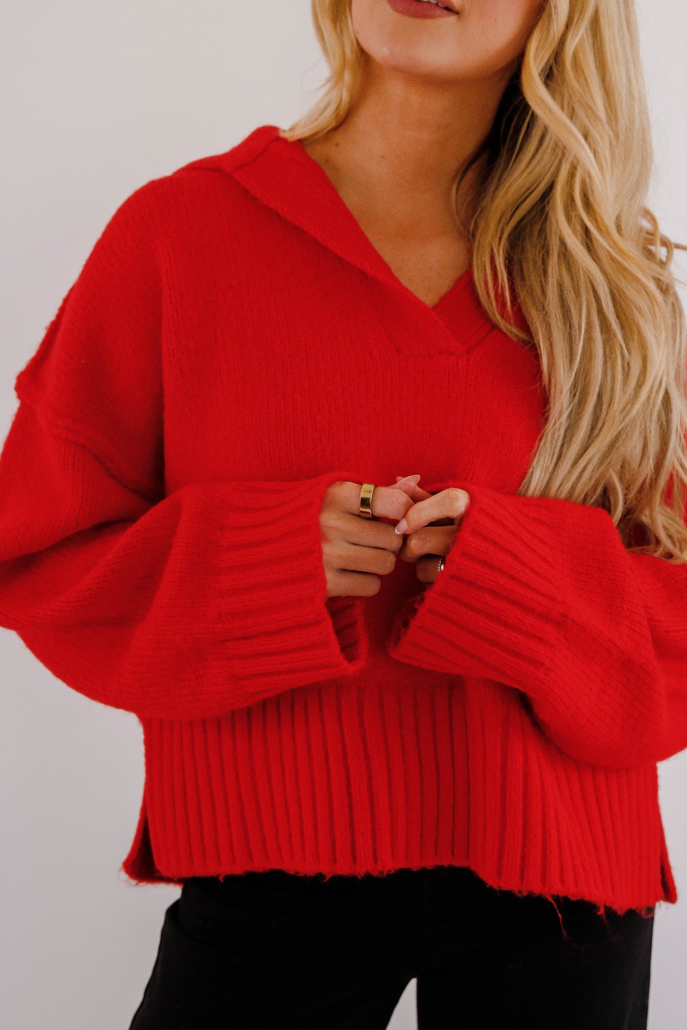 On The Other Side Sweater-Red