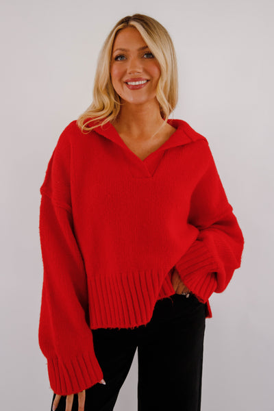 On The Other Side Sweater-Red