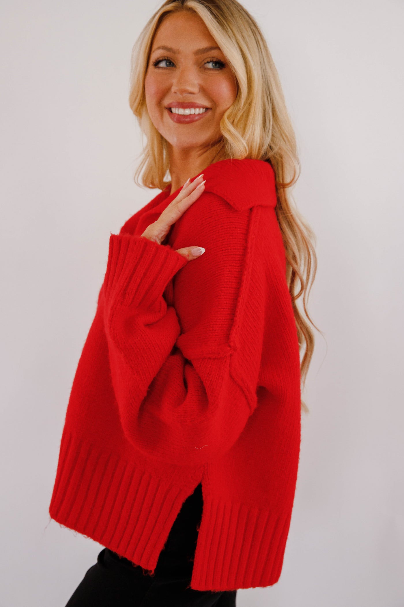On The Other Side Sweater-Red