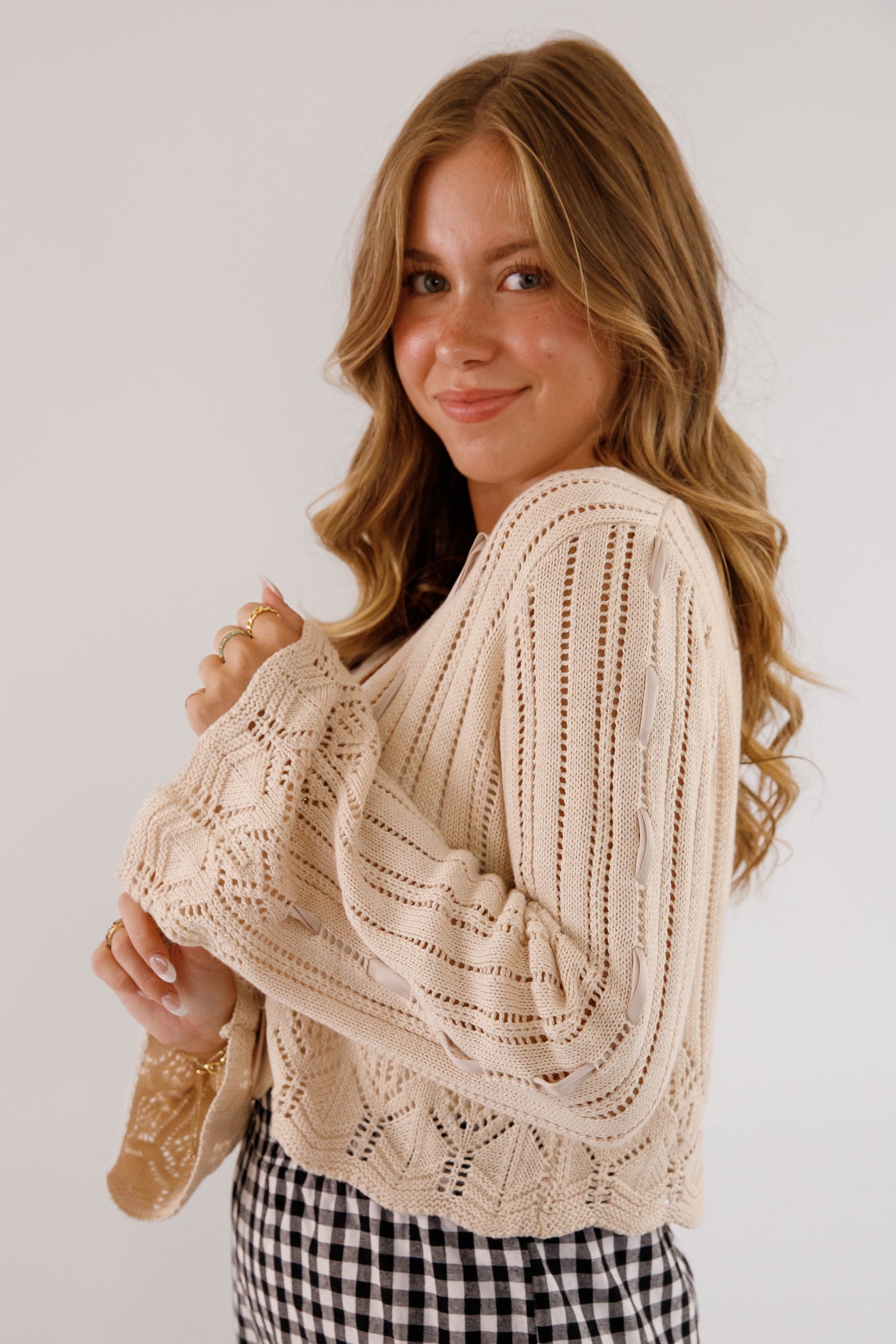 Crotchet Cardigan With Ribbon Tie- Women's Coquette Cardigan- Storia Cardigans