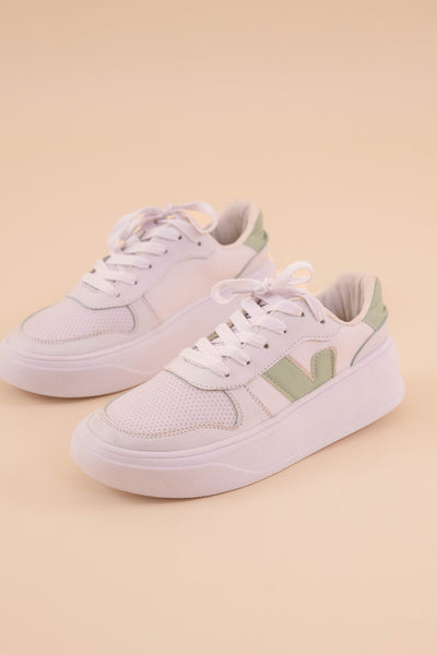 Women's Trendy White Sneakers- V Sneakers- Designer Inspired Sneakers