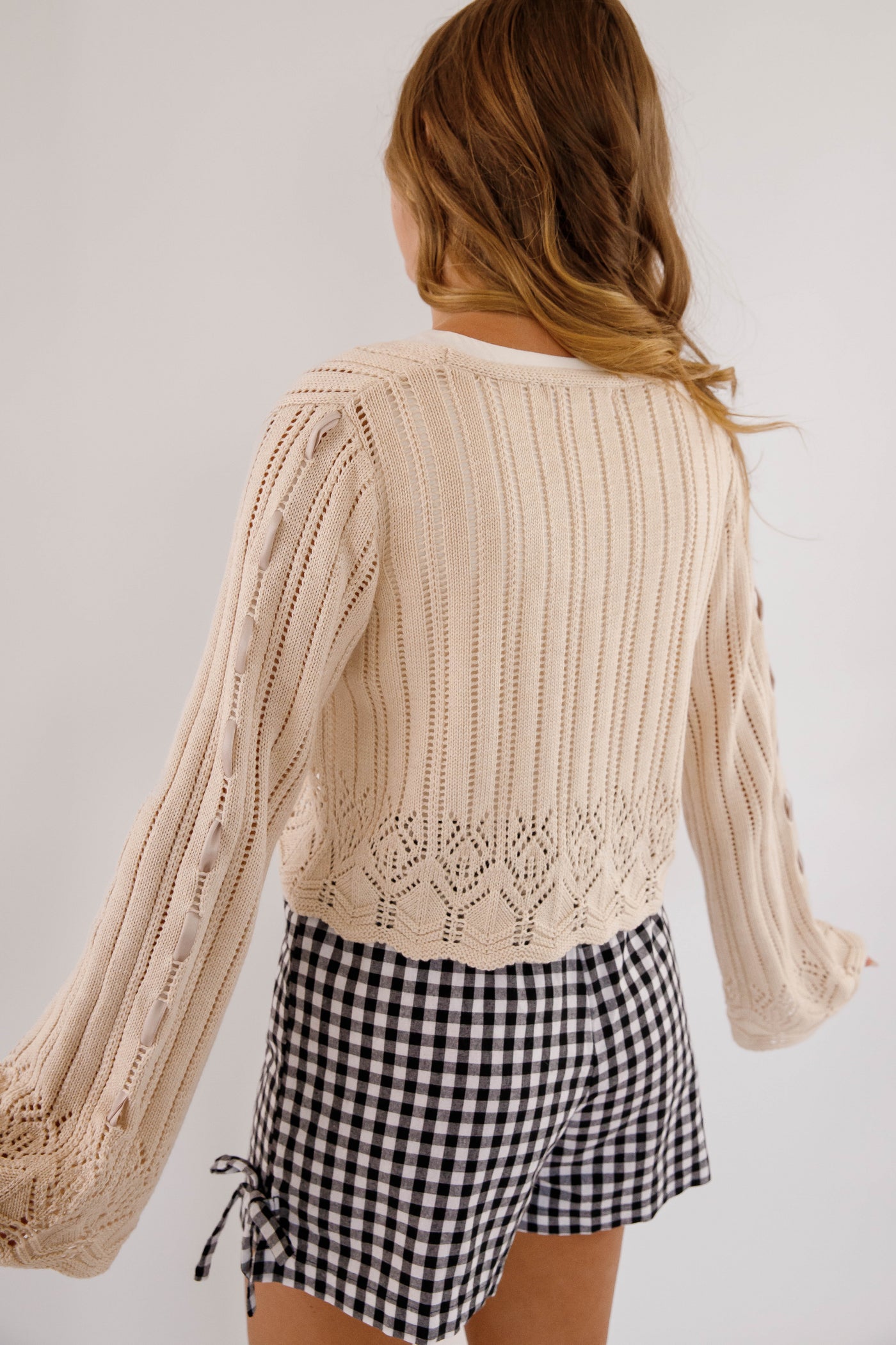 Crotchet Cardigan With Ribbon Tie- Women's Coquette Cardigan- Storia Cardigans
