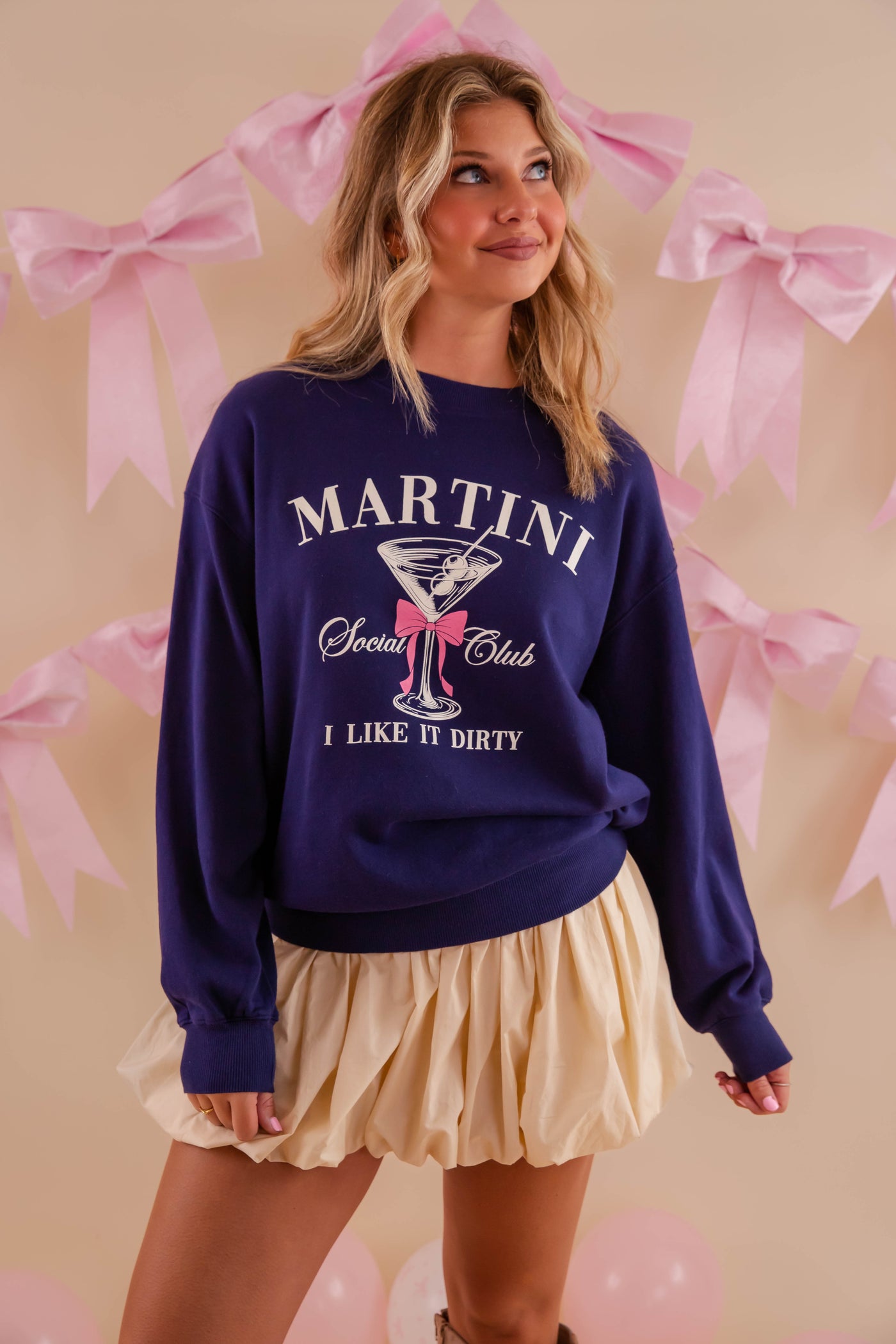 Martini Social Club Sweatshirt- Martini Graphic Sweatshirt- Tres Bien Martin Pullover