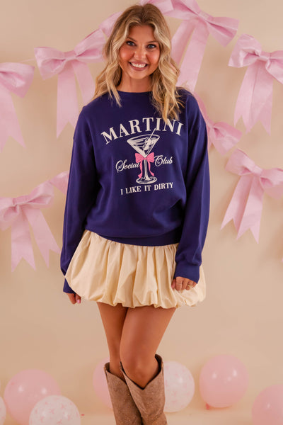 Martini Social Club Sweatshirt- Martini Graphic Sweatshirt- Tres Bien Martin Pullover
