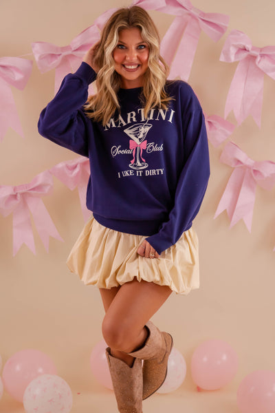 Martini Social Club Sweatshirt- Martini Graphic Sweatshirt- Tres Bien Martin Pullover
