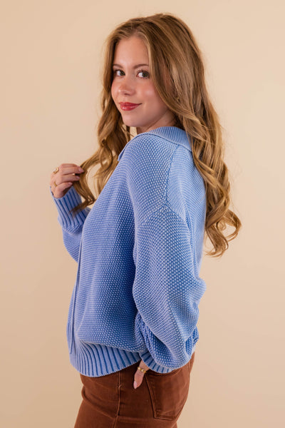 Lace Up Sweater- Textured Knit Sweater With Lace Up- Creamon Knit Lace Up Sweater