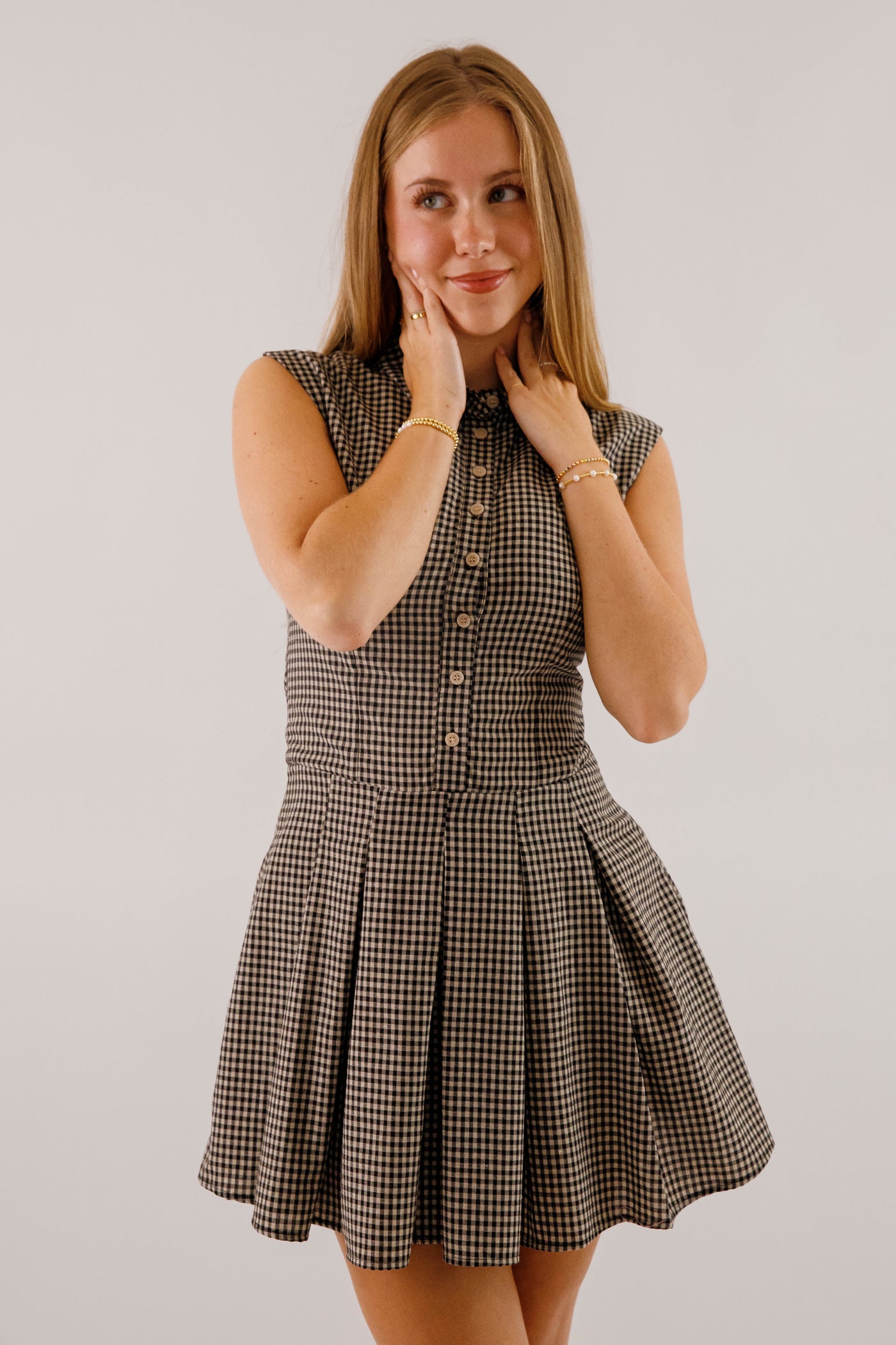 Not In My Nature Dress-Black Gingham