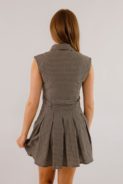 Not In My Nature Dress-Black Gingham