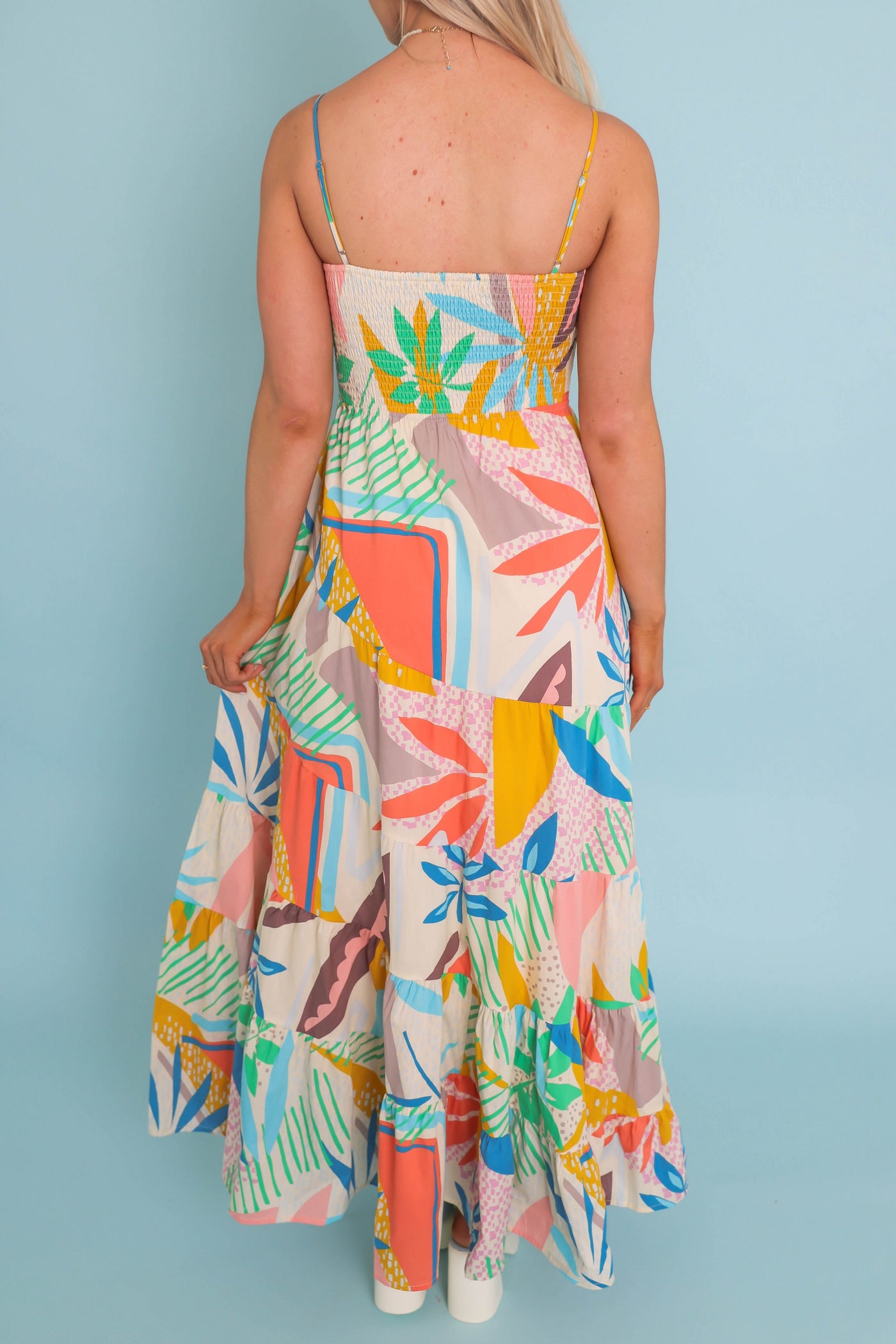 Women's Tropical Print Maxi Dress- Women's Colorful Vacation Dresses- FATE Maxi Print Dress