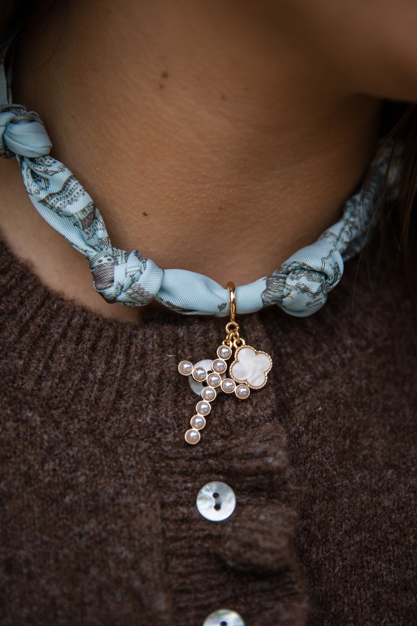 Knot My Type Bandana Charm Necklace