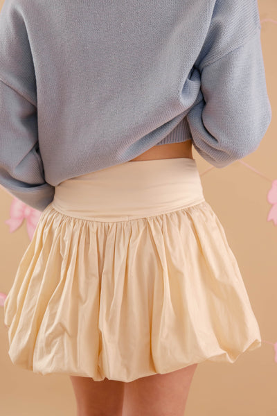 Plan A Date Bubble Skirt-Beige