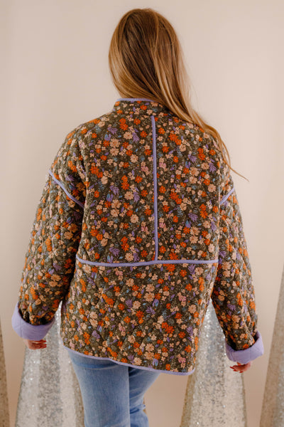 Floral Quilted Jacket- Women's Cotton Quilted Jacket- In Loom Quilted Jackets