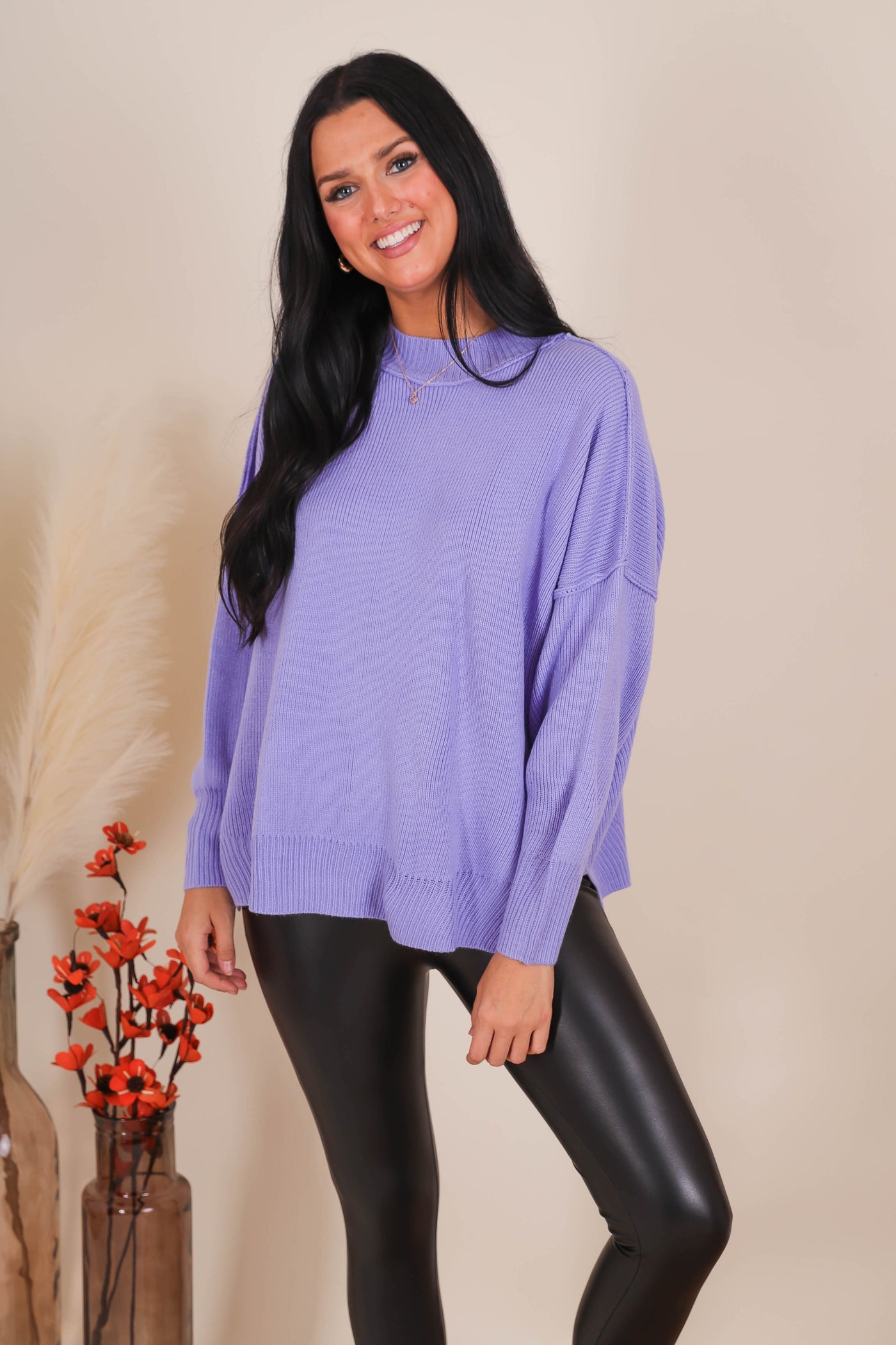 Women's Oversized Sweater- Violet Sweater- Sweater For Leggings- Free People Sweater Dupe