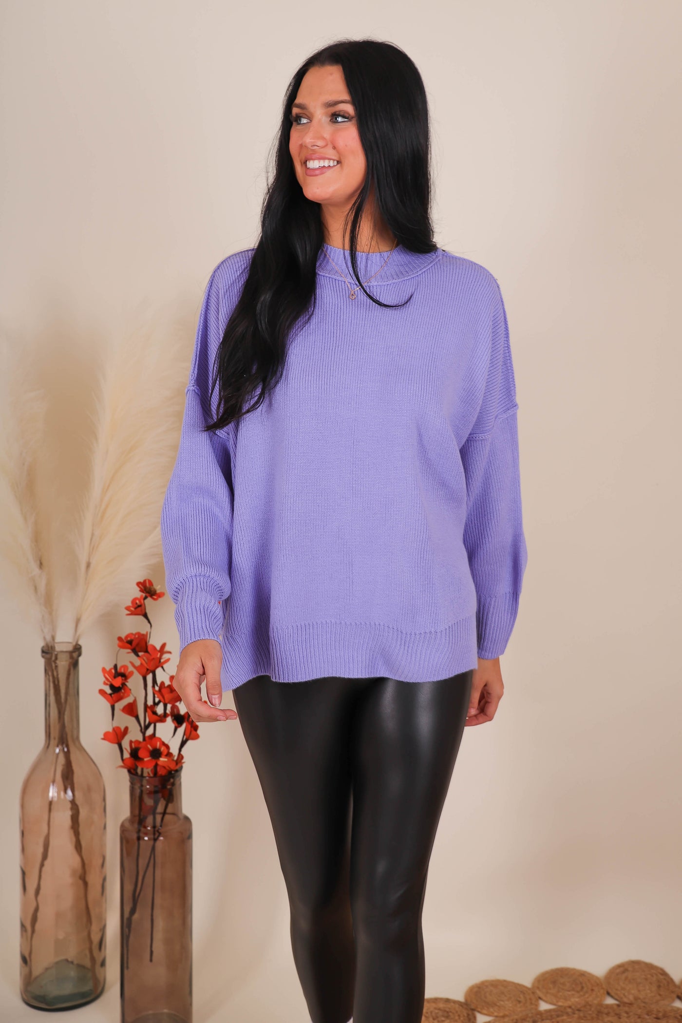 Women's Oversized Sweater- Violet Sweater- Sweater For Leggings- Free People Sweater Dupe