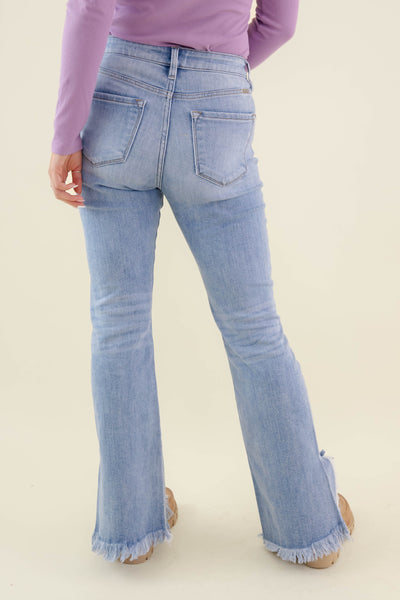 High Rise Distressed Bootcut Jeans- Women's KanCan Jeans- Women's Bootcut Jeans