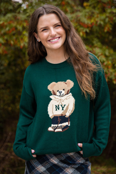 Oversized Knit Bear Sweater- Women's Teddy Bear NYC Sweater