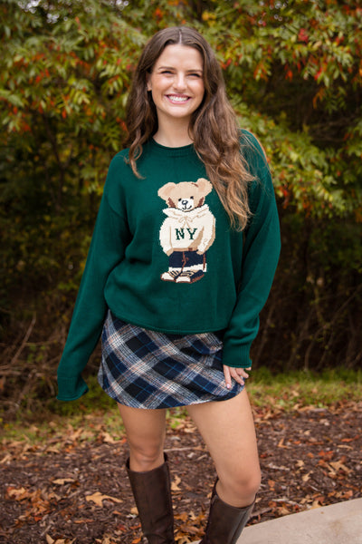 Oversized Knit Bear Sweater- Women's Teddy Bear NYC Sweater
