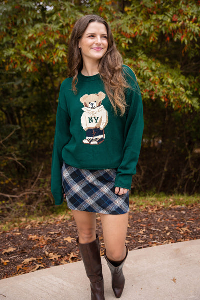 Oversized Knit Bear Sweater- Women's Teddy Bear NYC Sweater