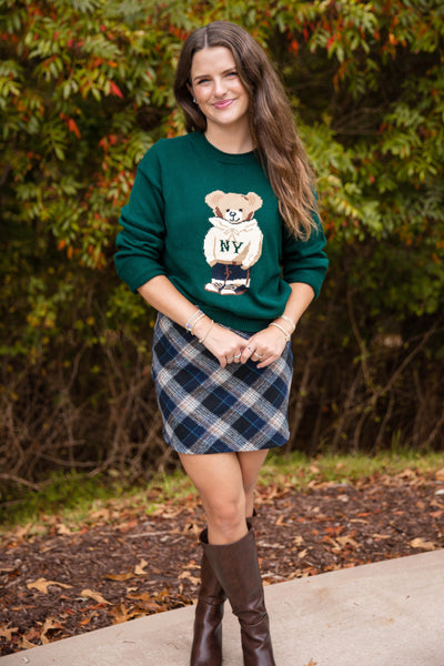 Navy Plaid Mini Skirt- Women's Plaid Fall Skirt- Women's Preppy Fall Outfits