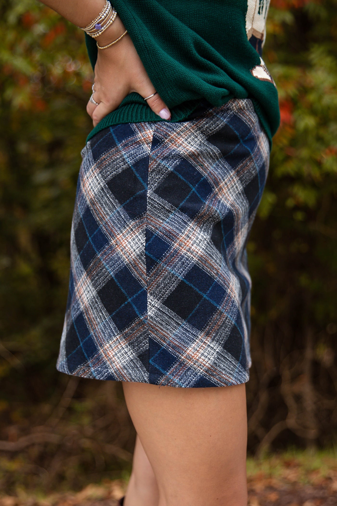 Navy Plaid Mini Skirt- Women's Plaid Fall Skirt- Women's Preppy Fall Outfits