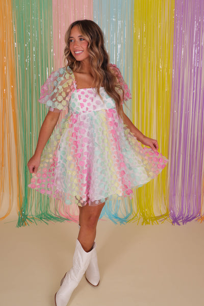 Women's 3D Flower Dress- Rainbow Flower Dress- Eras Tour Dresses