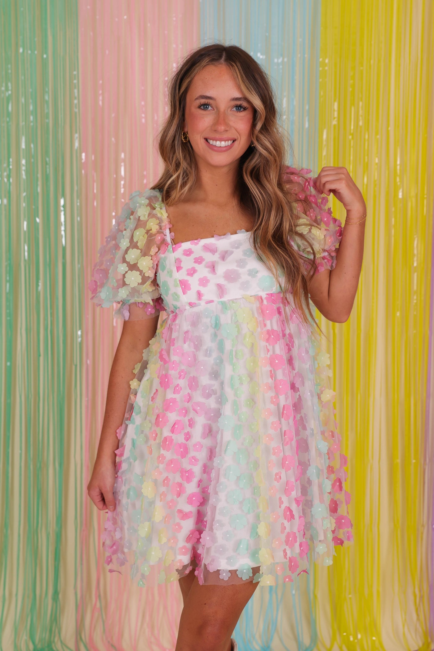 Women's 3D Flower Dress- Rainbow Flower Dress- Eras Tour Dresses