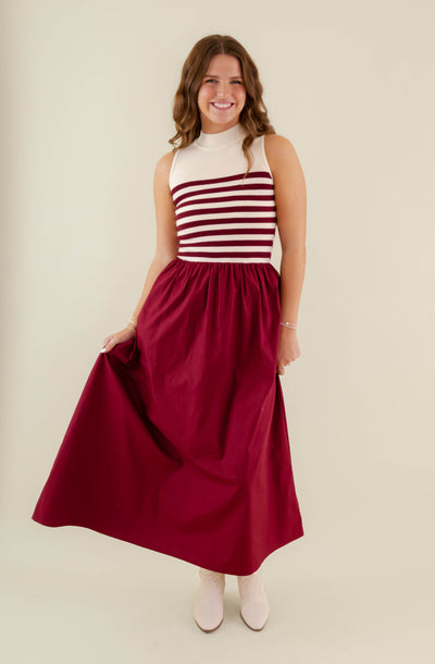 She's A Classic Maxi Dress-Wine