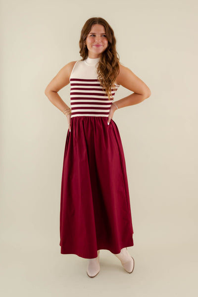 She's A Classic Maxi Dress-Wine