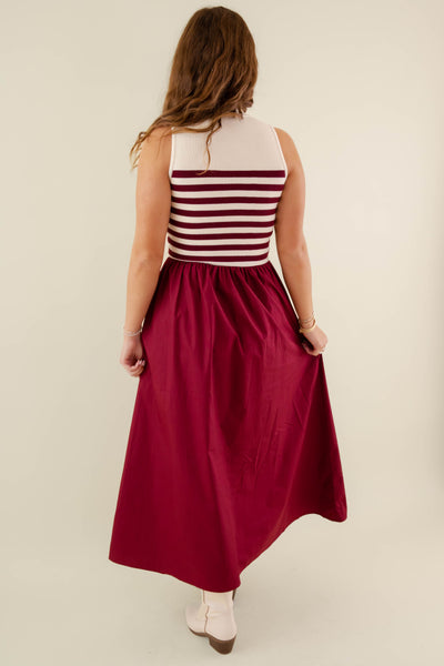 She's A Classic Maxi Dress-Wine