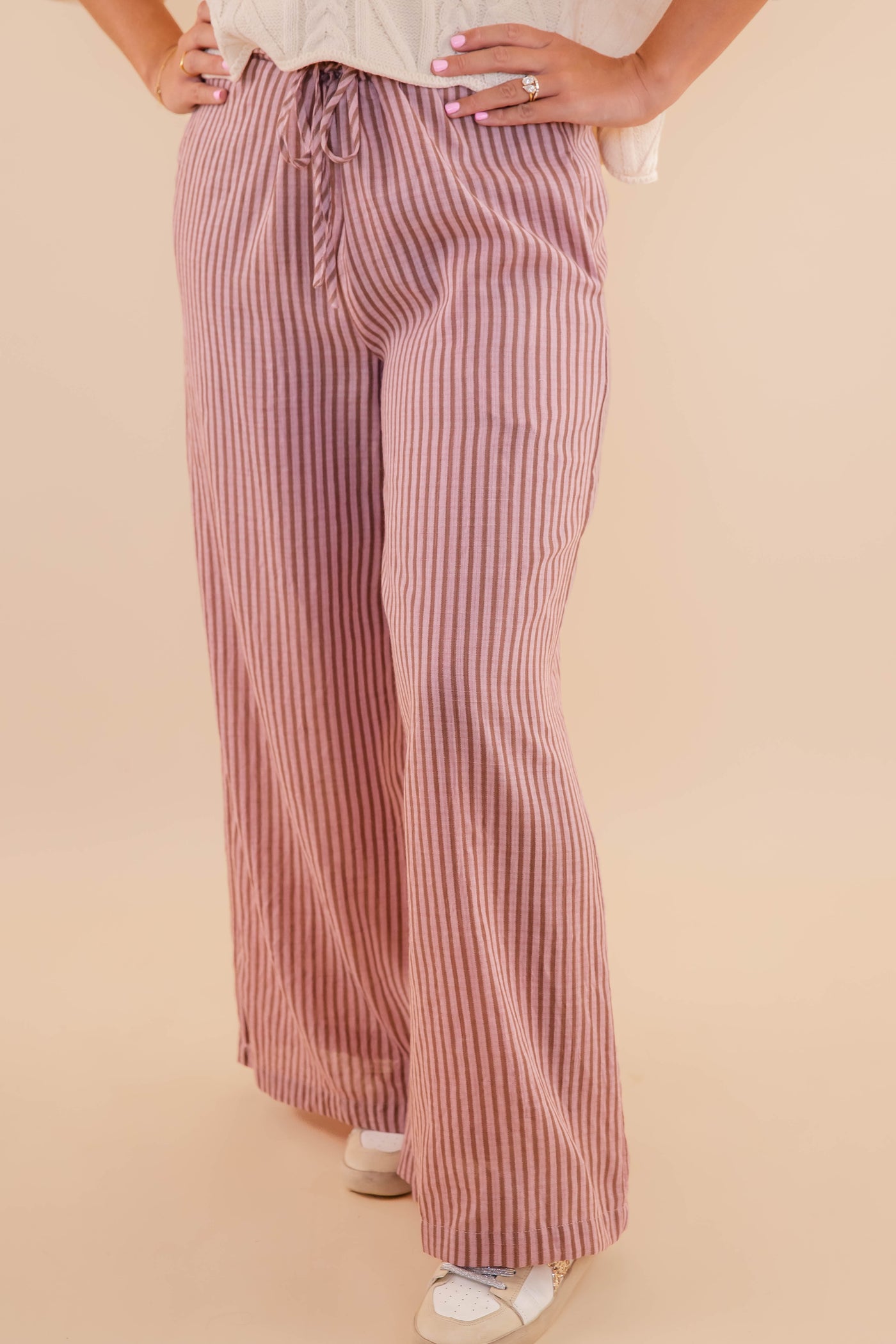 Light Weight Striped Pants- Comfortable Travel Pants- Work Appropriate Pants- Promesa Striped Pants