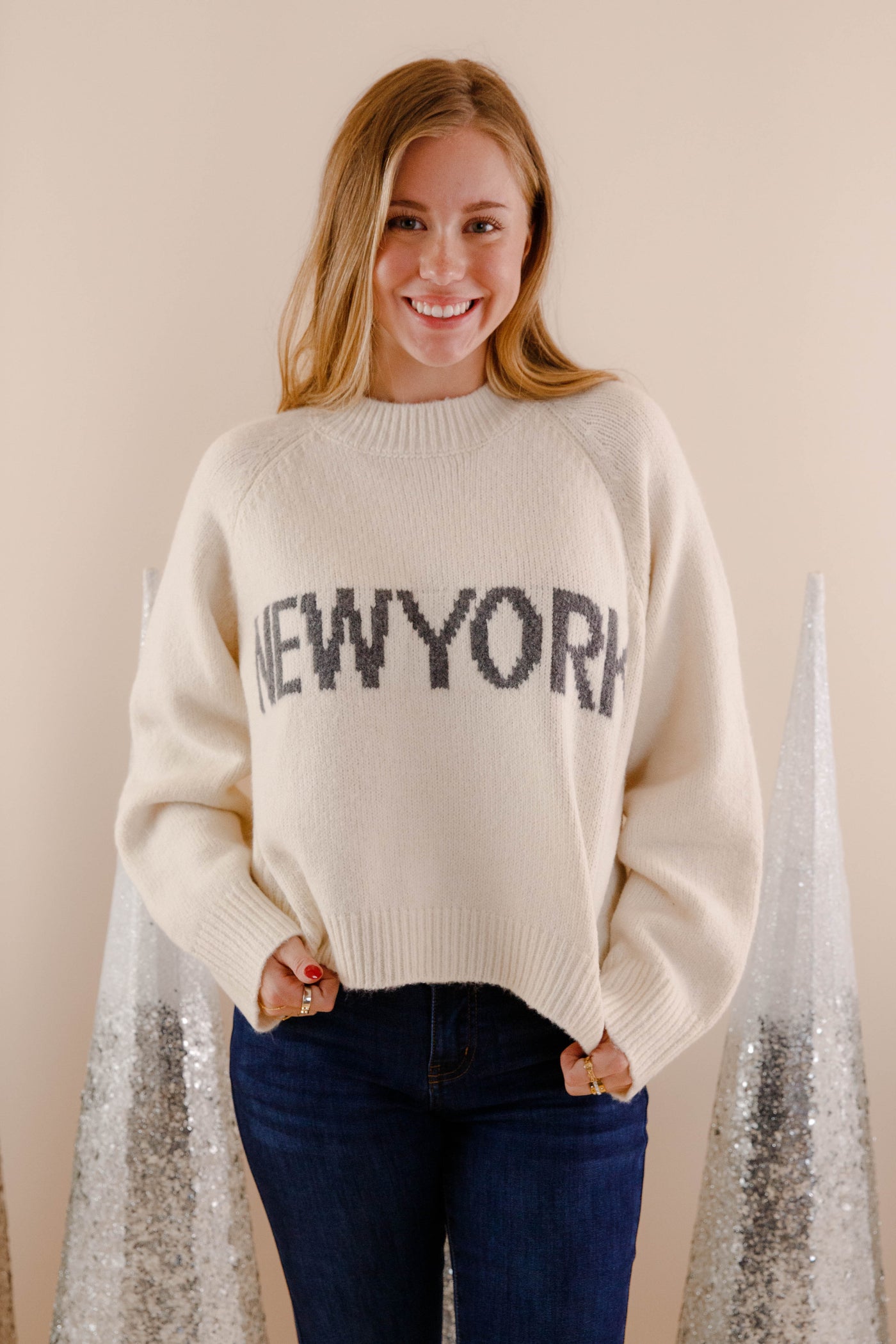 Women's New York Sweater- New York Knit Sweater- Miou Muse Sweaters