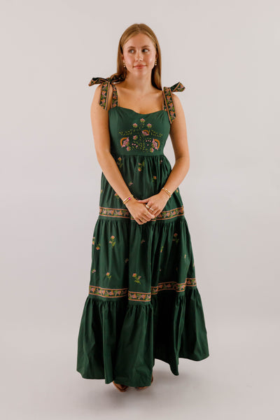 A Feeling of Gratitude Maxi Dress-Hunter Green