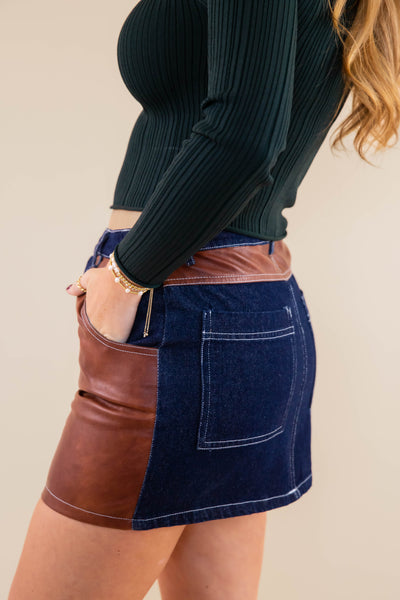 What I Came For Denim Mini Skirt
