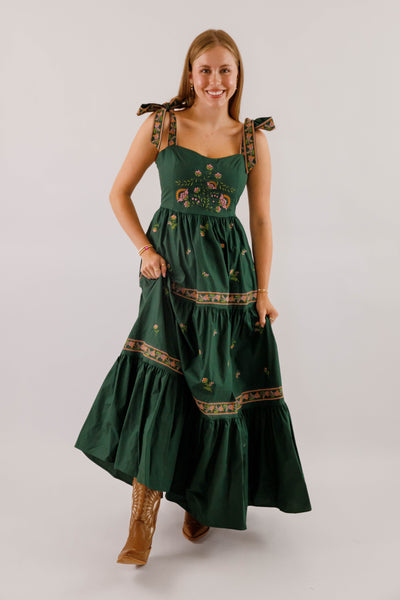 A Feeling of Gratitude Maxi Dress-Hunter Green