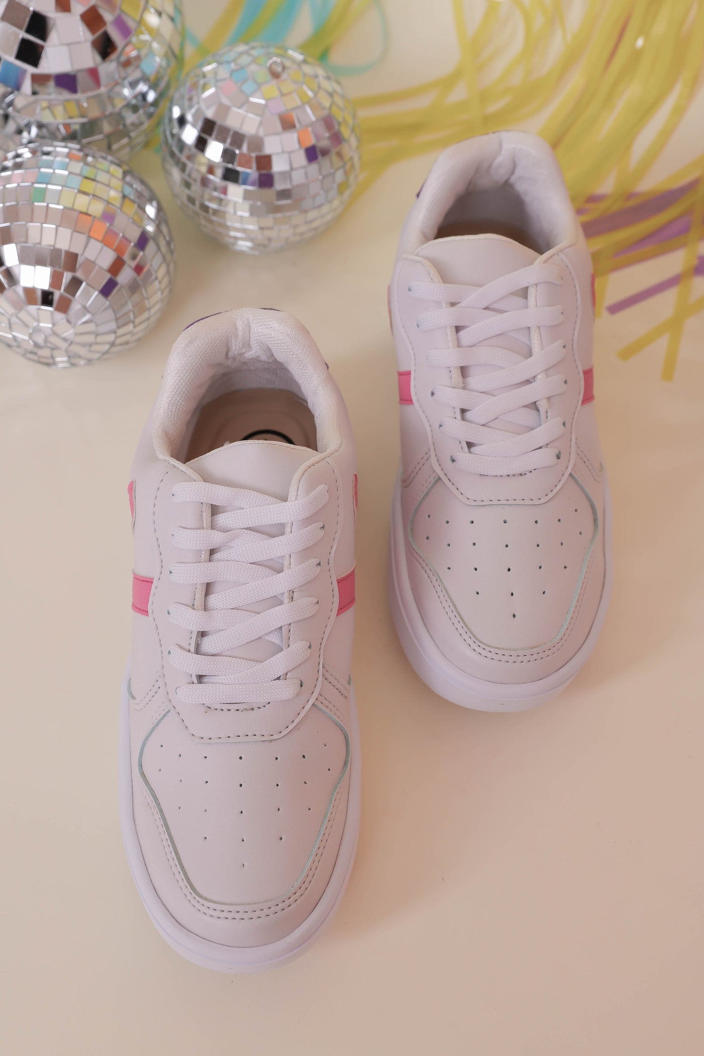 Women's Trendy White Sneakers- V Sneakers- Designer Inspired Sneakers