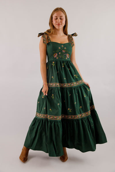 A Feeling of Gratitude Maxi Dress-Hunter Green