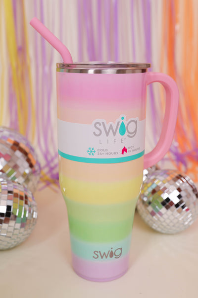 SWIG 40oz Mega Mug- Rainbow 40oz Cup With Handle- Stanley Dupe Cup