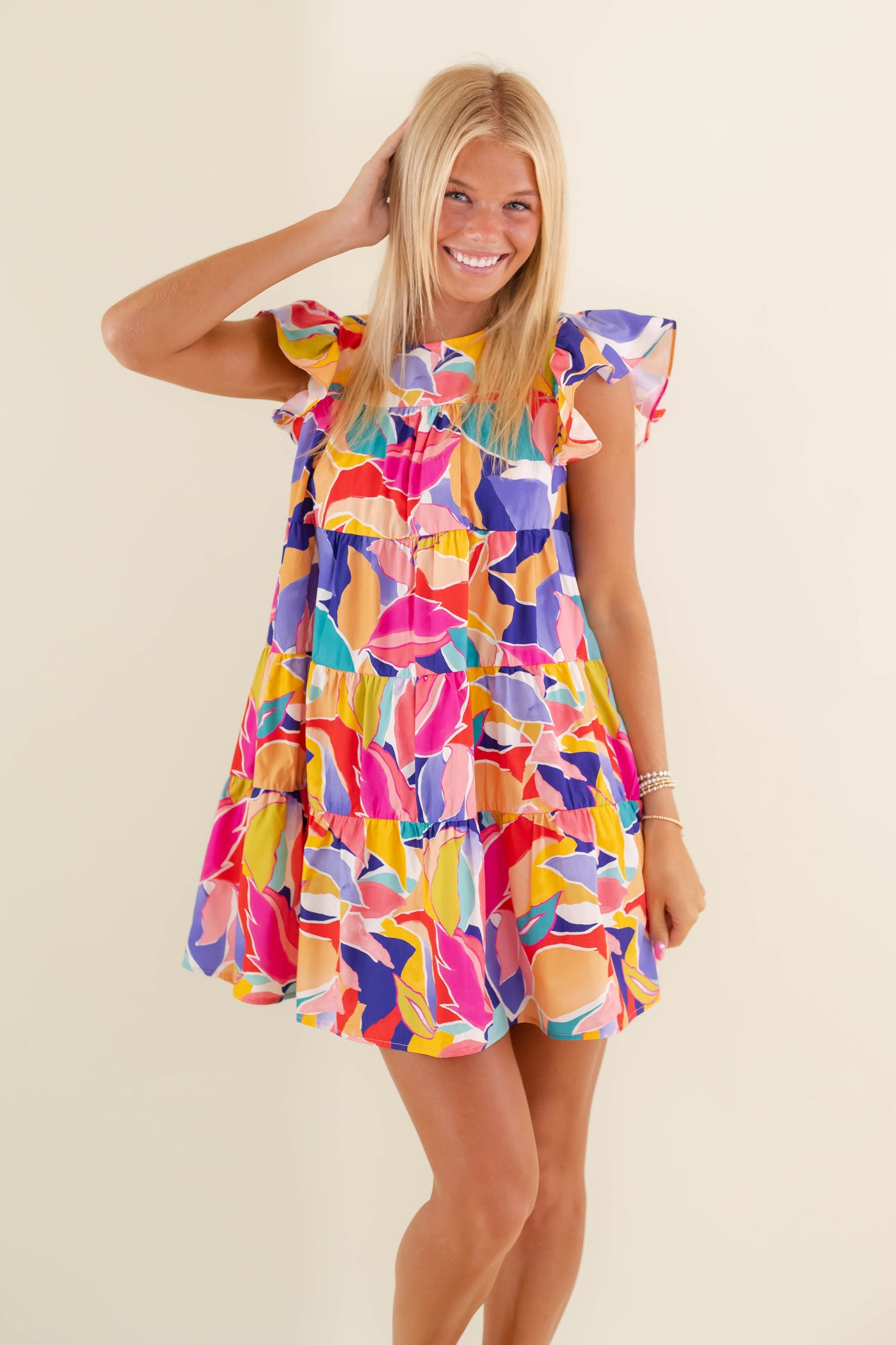 Women's Colorful Mini Dress- Women's Bright Dress- Women's Preppy Dresses