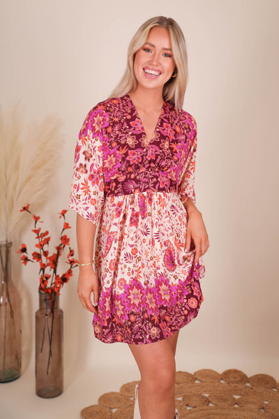 Women's Floral Print Dress- Women's Vacation Dresses- Aakaa Dresses
