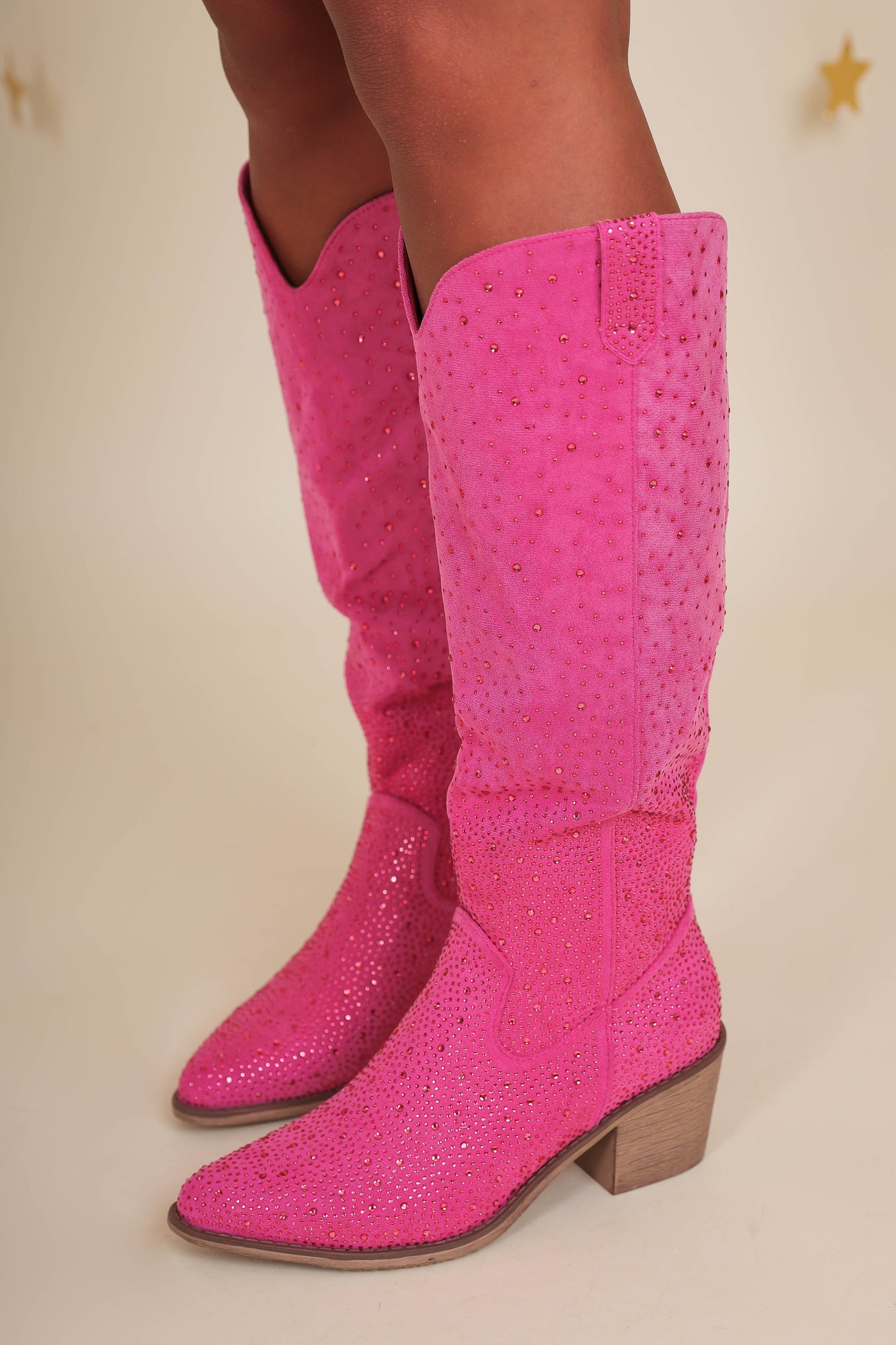 Hot Pink Tall Western Boots- Pink Rhinestone Boots- Pierre Dumas Hot Pink Boots