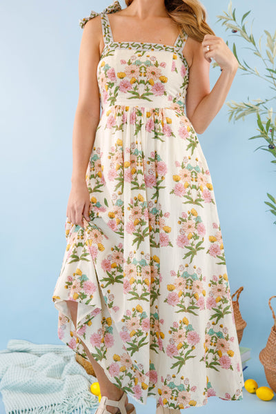 Bila77 Maxi Dress- Women's Floral Print Dress- Cotton Dresses for Women