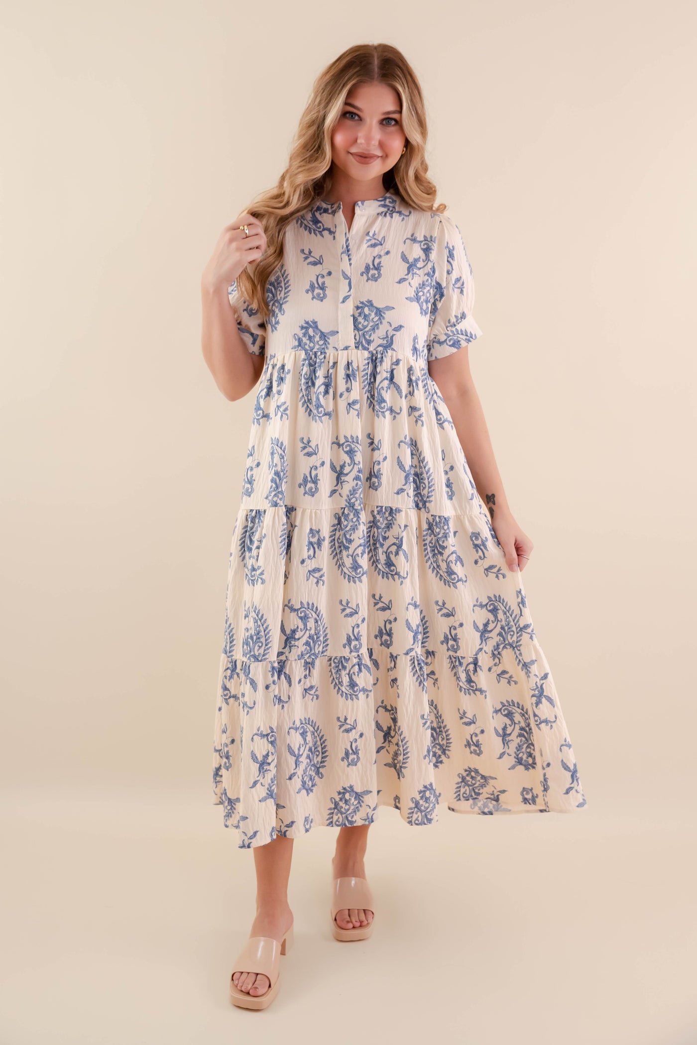 Women's Coastal Midi Dress- Women's Spring Summer Dresses- Umgee Midi Dress